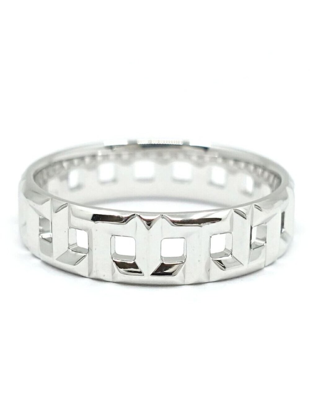Tiffany & Co 18k White Gold T True Wide Ring